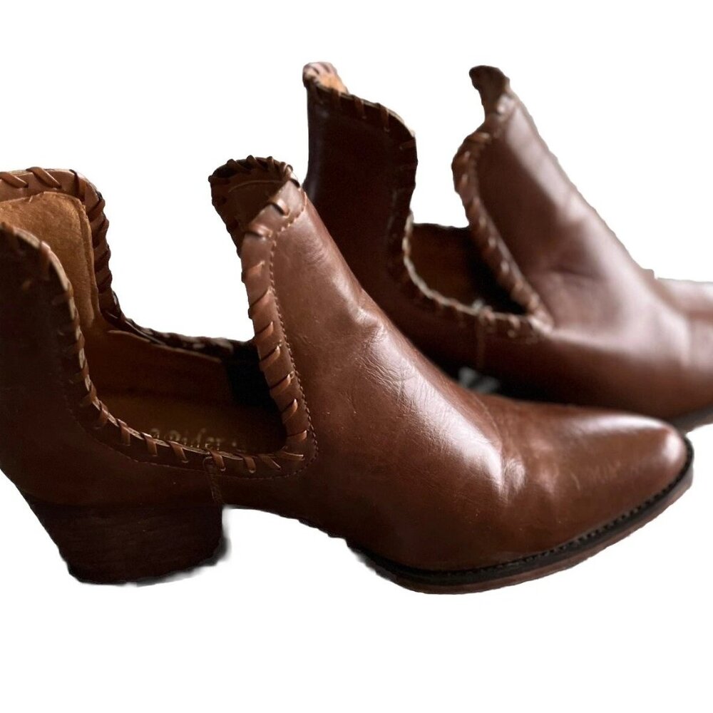 ARider Girl Womens Ankle Boots Booties Brown Mid High Slip On 5.5